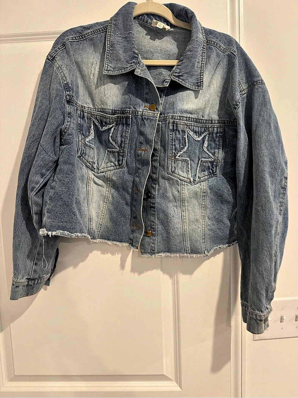 B T B Women's Denim Jean Jacket Size Large